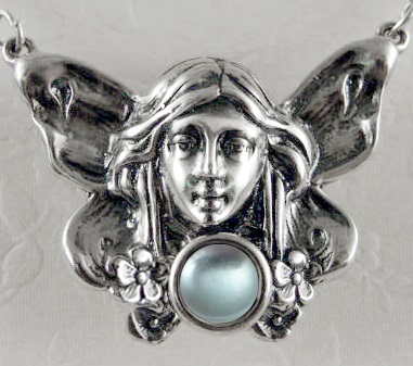 Sterling Silver Winged Fairy Aromatherapy Pendant Necklace With Blue Topaz